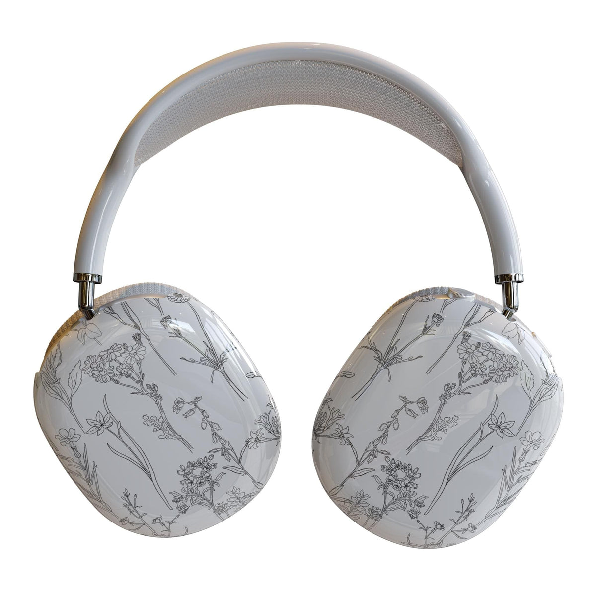 Simple Floral Line Art AirPods Max Case by The Urban Flair