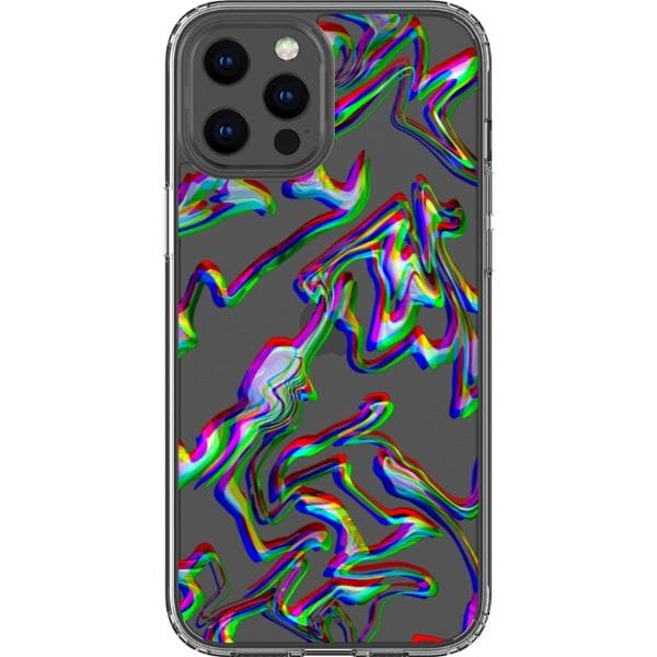 3D Glitch Marble Effect Clear Phone Case