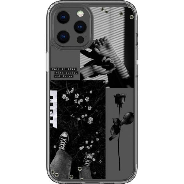 Black and White Aesthetic Collage Clear Phone Case Black and White Aesthetic Collage Clear Phone Case