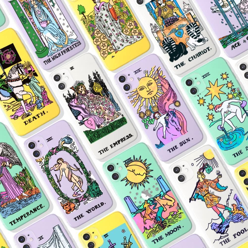 Psychedelic Aesthetic Tarot Card Clear Phone Case for Apple iPhone