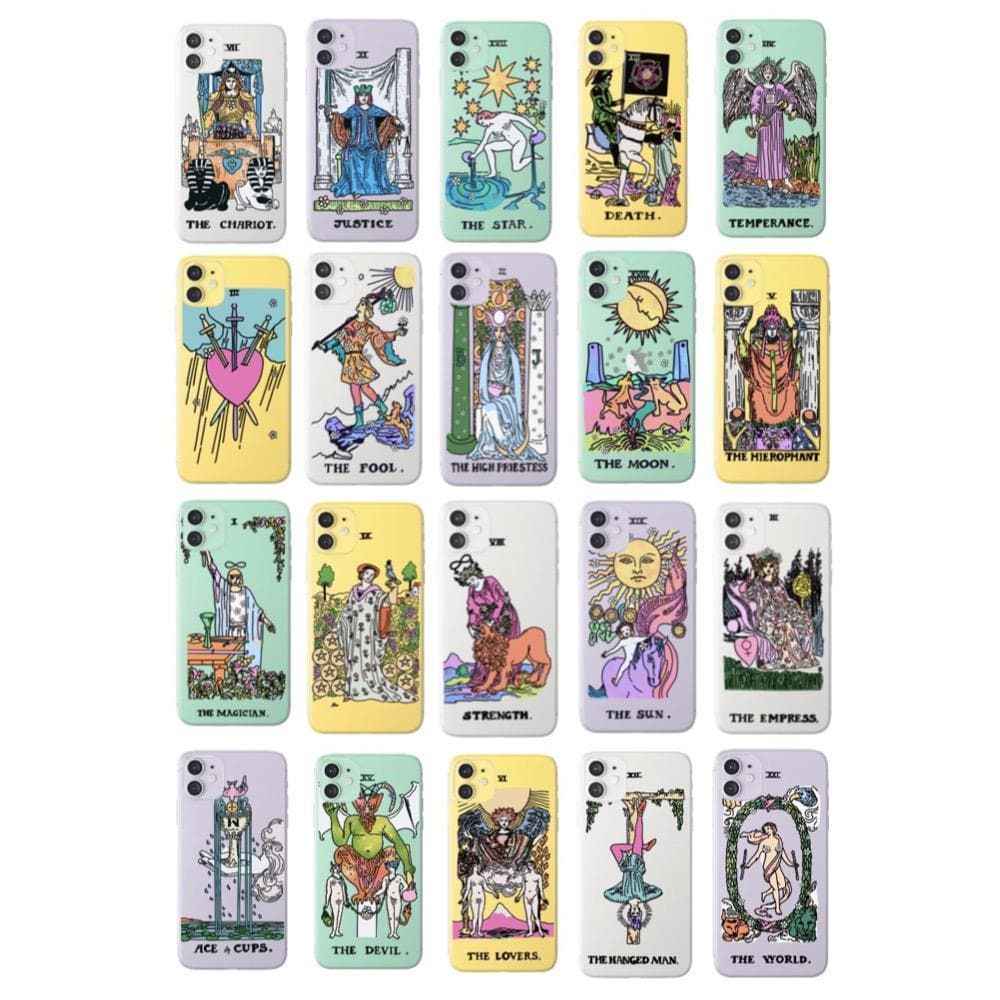 Psychedelic Aesthetic Tarot Card Clear Phone Case for Apple iPhone