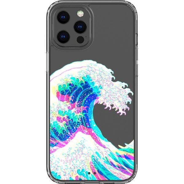 The Great Wave Glitch Clear Phone Case The Great Wave Glitch Clear Phone Case