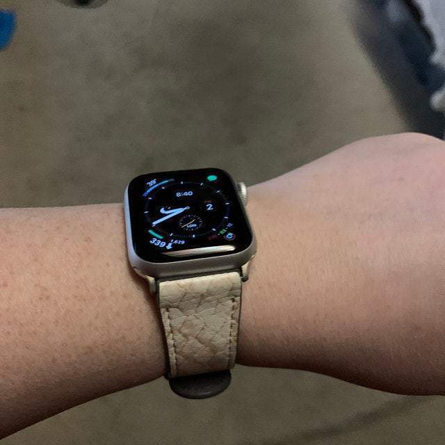 Cream Snakeskin Apple Watch Band by The Urban Flair