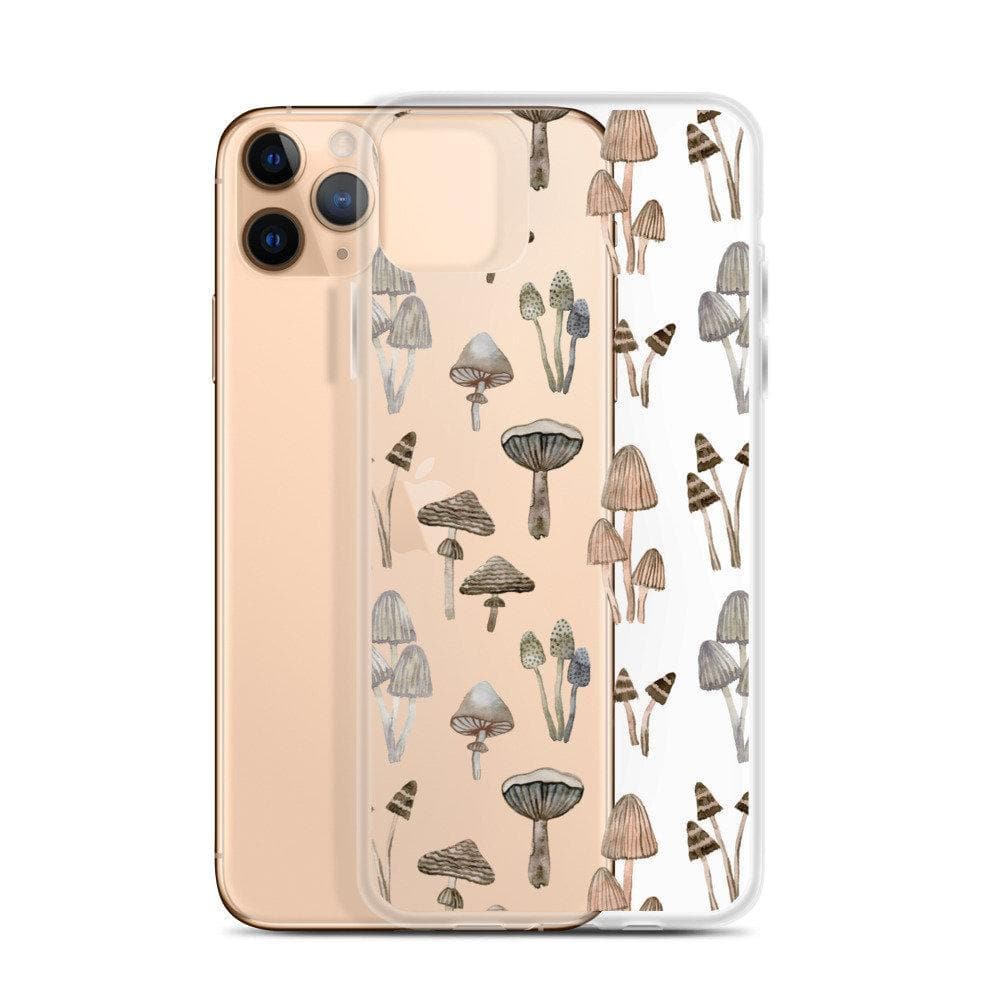 Cute Neutral Mushrooms Clear Phone Case Cute Neutral Mushrooms Clear Phone Case