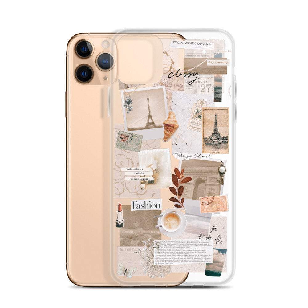 French Mood Board Collage Clear Phone Case French Mood Board Collage Clear Phone Case