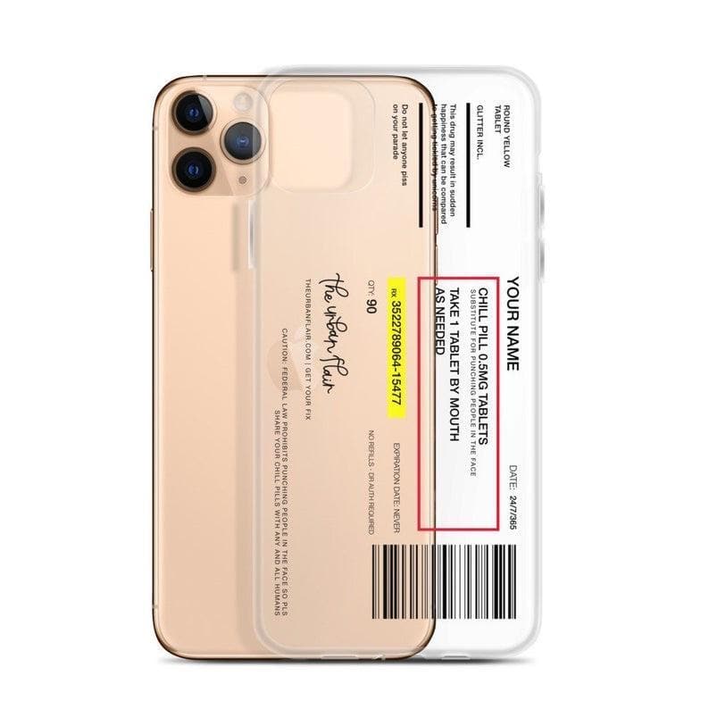 Funny Fake Prescription Name Clear Phone Case by The Urban Flair Funny Fake Prescription Name Clear Phone Case by The Urban Flair