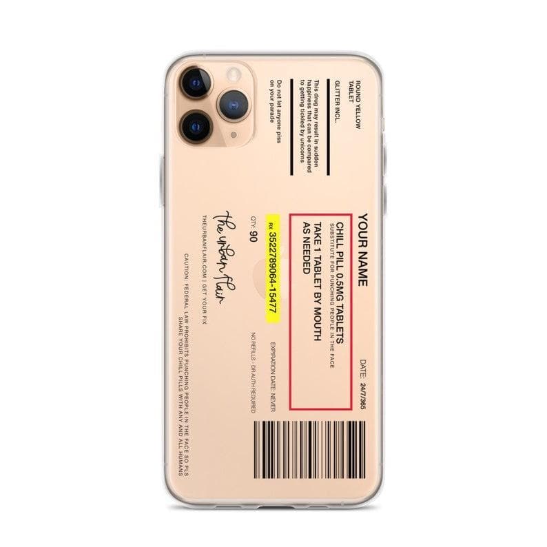 Funny Fake Prescription Name Clear Phone Case by The Urban Flair Funny Fake Prescription Name Clear Phone Case by The Urban Flair