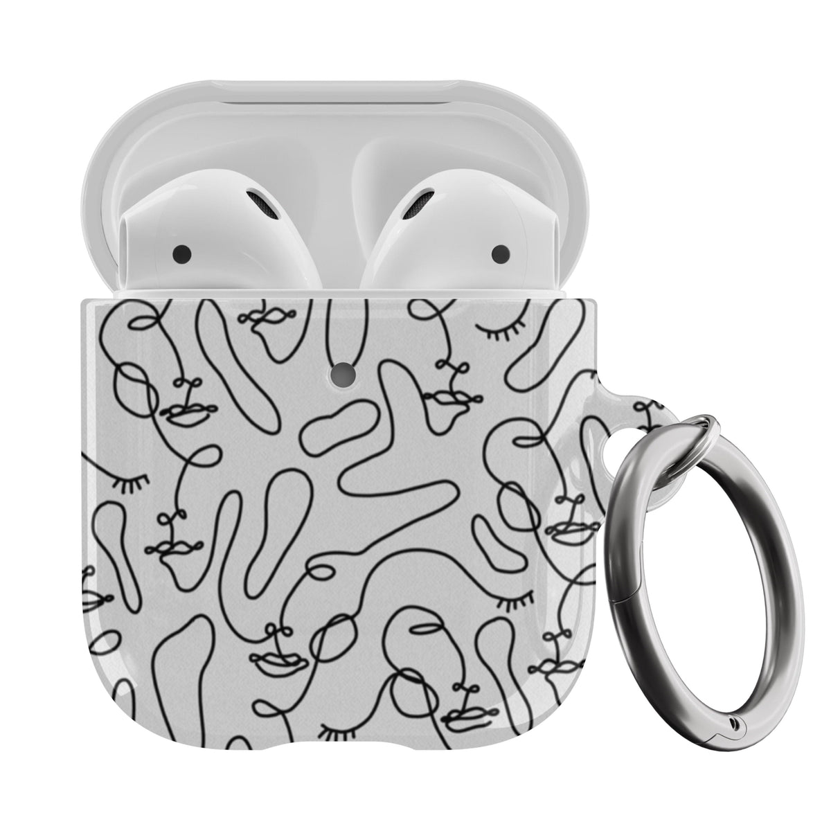 disk flyde Uskyld Minimal Line Art Faces Airpods Case by The Urban Flair