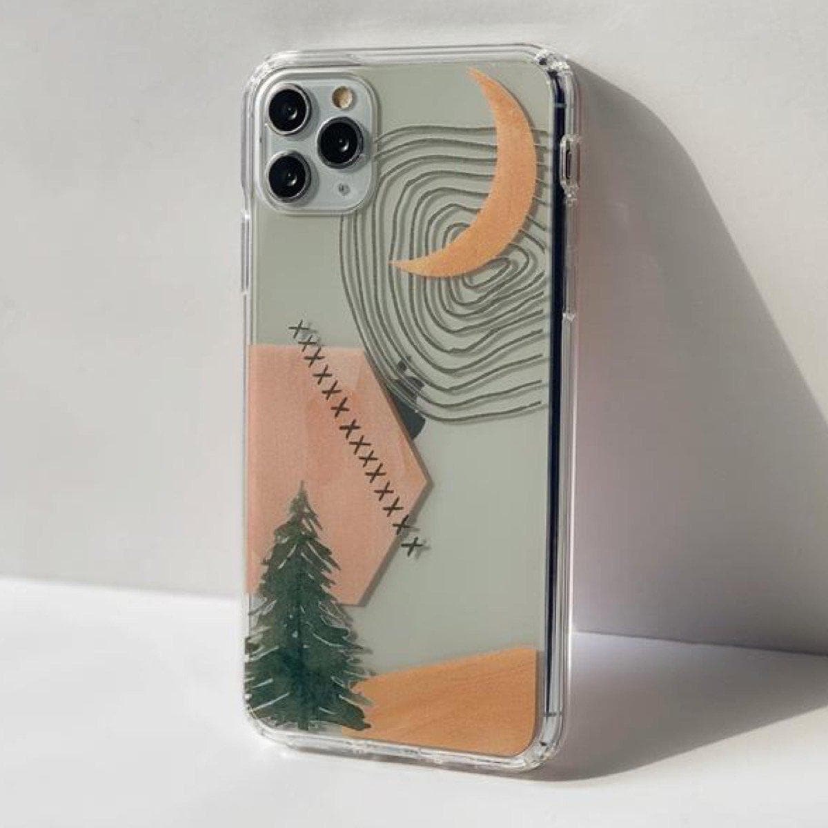 Modern Abstract Nature Collage Clear Phone Case Modern Abstract Nature Collage Clear Phone Case