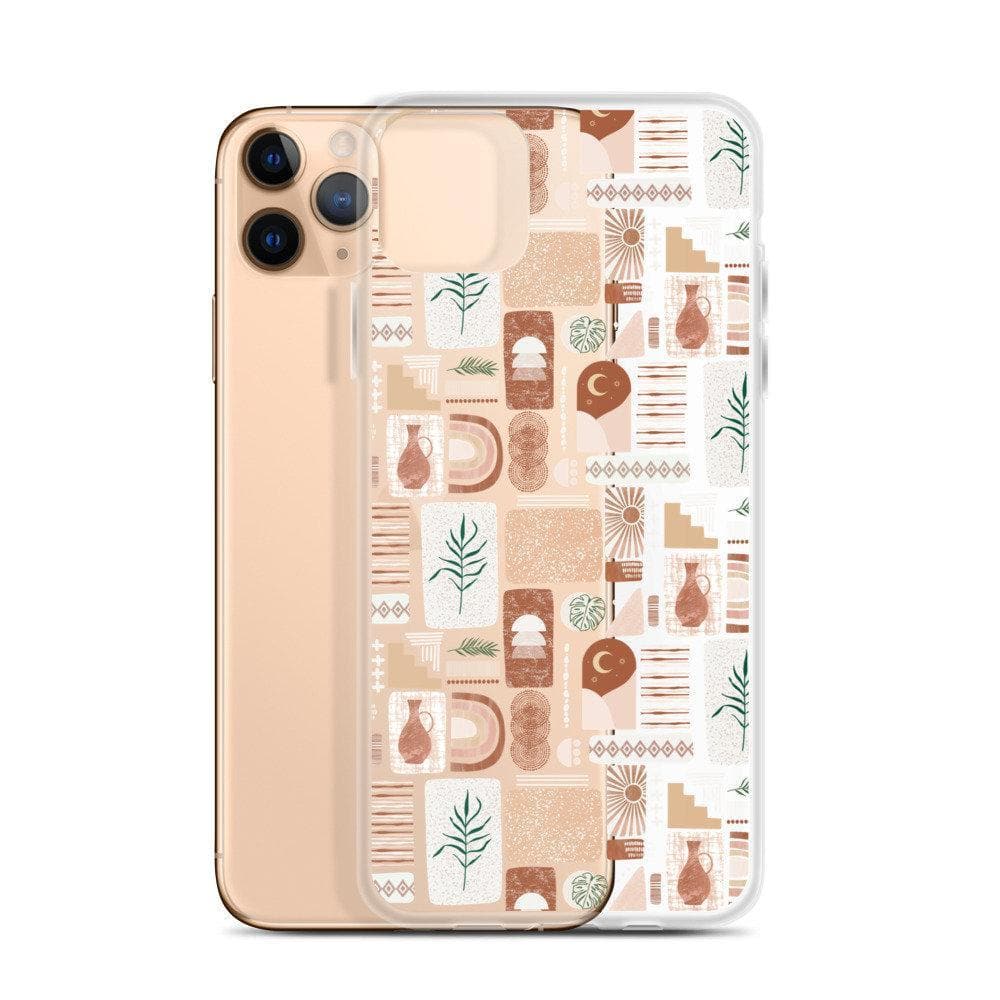 Modern Bohemian Tile Clear Phone Case for Apple iPhone 15 (& more