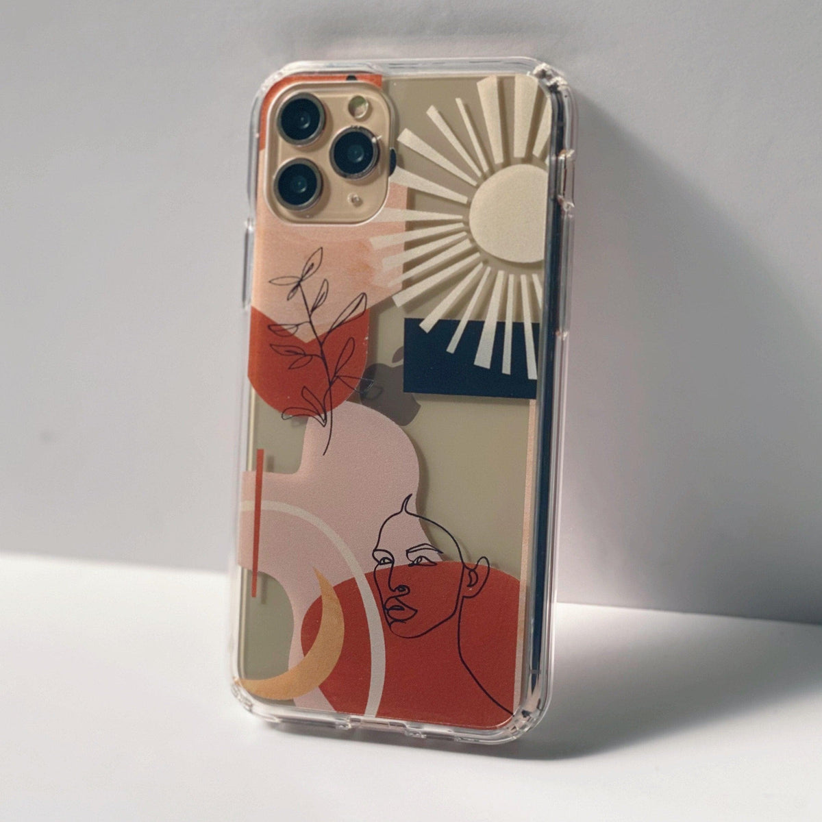 Modern Line Art Collage Clear Phone Case - Main Image