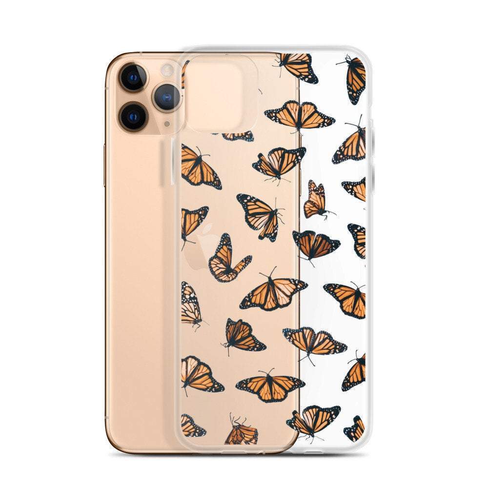 Monarch Butterfly Clear Phone Case for Apple iPhone 15 more