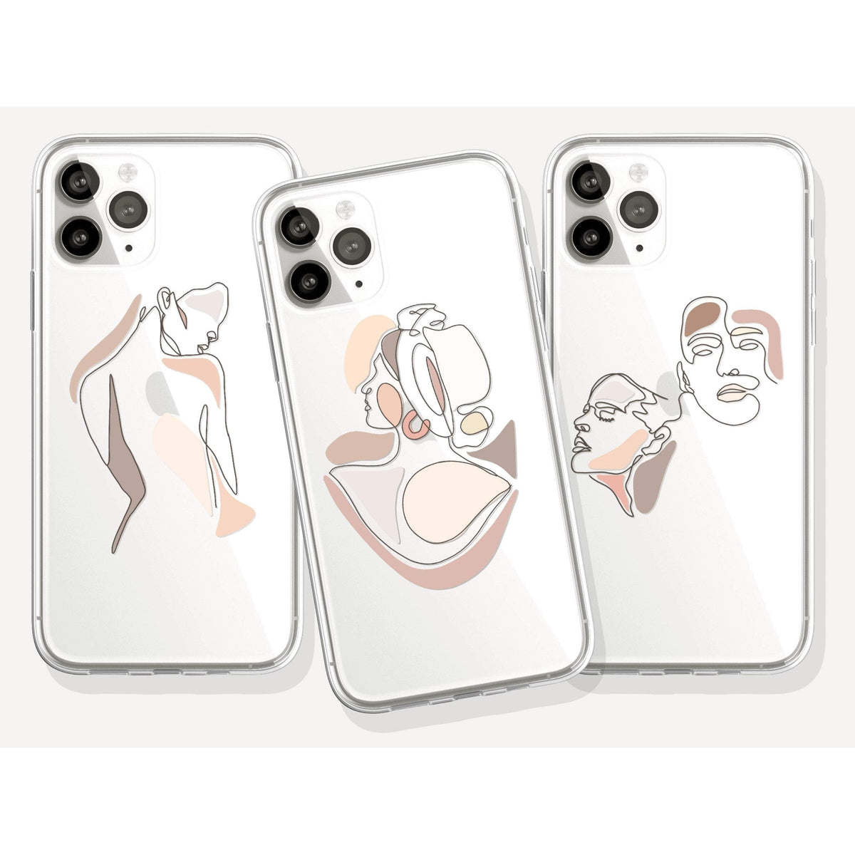 Pale Pink Nude Line Art Clear Phone Cases for Apple iPhone 13 (&– The Urban  Flair