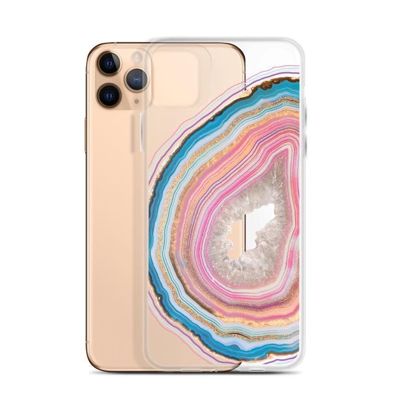 Pastel Geode Clear Phone Case for Apple iPhone 15 more The