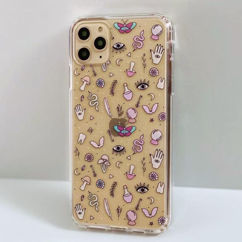 Pink Mystic Doodles Clear Phone Case Pink Mystic Doodles Clear Phone Case