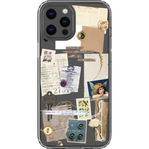 Vintage Collage Clippings Clear Phone Case Vintage Collage Clippings Clear Phone Case