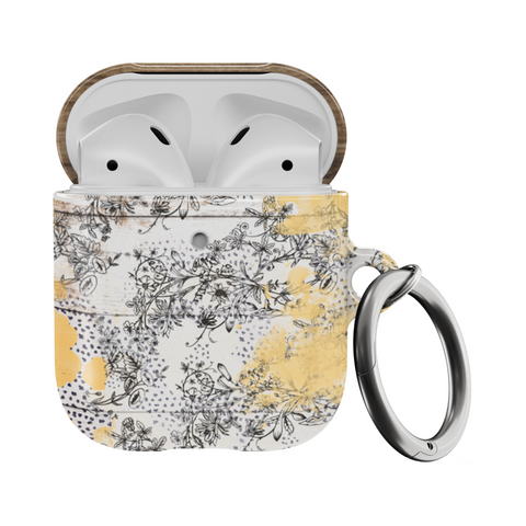 Rustic Chic Flowers & Wood Print AirPods 1st/2nd Gen Case