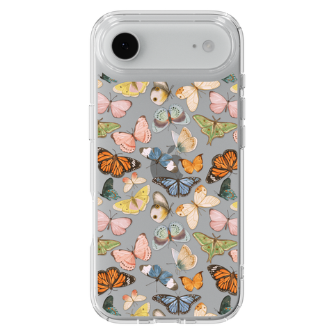 Colorful Butterfly Clear Phone Case shown on iPhone 17 Air