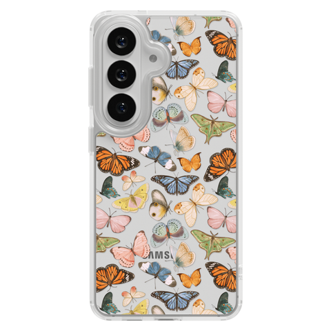 Colorful Butterfly Clear Phone Case shown on Galaxy S26