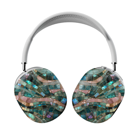 Teal Stained Glass Mosaic Print AirPods Max Case