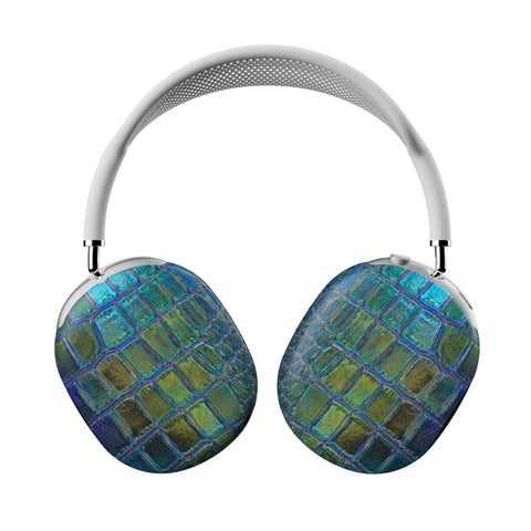 Teal Crocodile Print AirPods Max Case