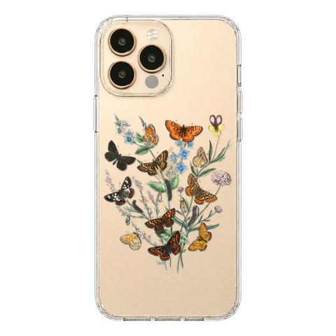 Botany Butterfly Clear Phone Case shown on iPhone 13 Pro Max