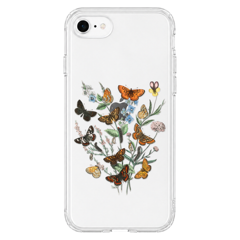Botany Butterfly Clear Phone Case shown on iPhone 7/8