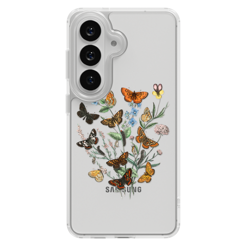 Botany Butterfly Clear Phone Case shown on Galaxy S25