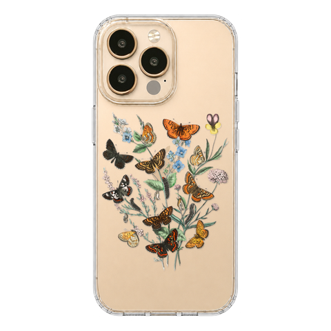 Botany Butterfly Clear Phone Case shown on iPhone 13 Pro