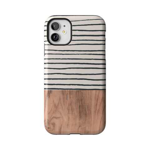 Striped Wood Print Tough Phone Case for iPhone 11 - The Urban Flair