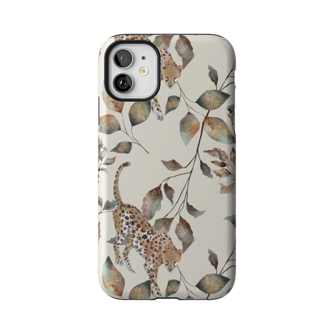 Autumn Cheetah Botanical Tough Phone Case for iPhone 11 - The Urban Flair