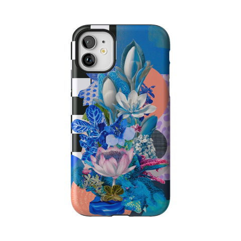 Blue Lotus Botanical Collage Tough Phone Case for iPhone 11 - The Urban Flair