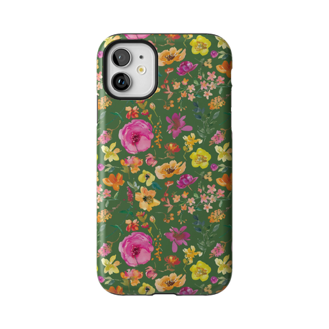 Green Watercolor Flowers Tough Phone Case for iPhone 11 - The Urban Flair