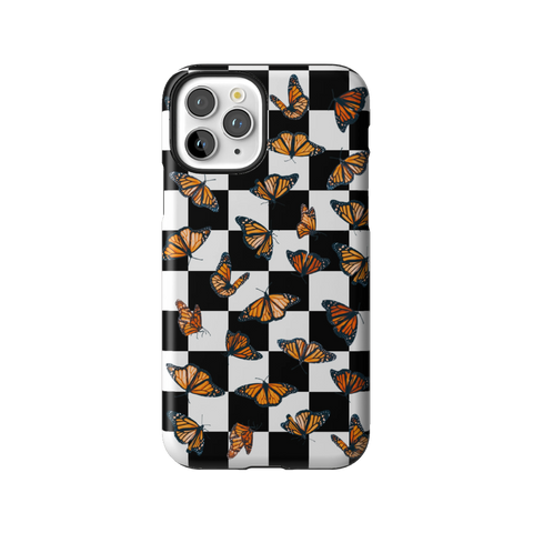 Checkered Monarch Butterfly Tough Phone Case for iPhone 11 Pro - The Urban Flair