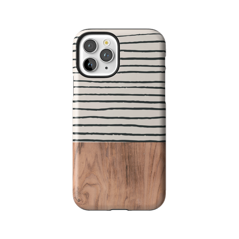 Striped Wood Print Tough Phone Case for iPhone 11 Pro - The Urban Flair