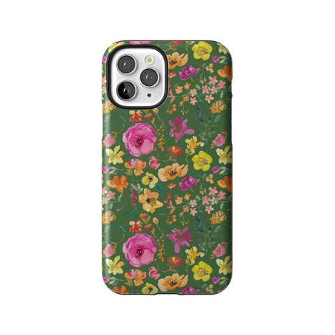 Green Watercolor Flowers Tough Phone Case for iPhone 11 Pro - The Urban Flair