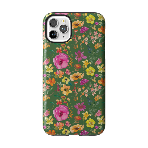 Green Watercolor Flowers Tough Phone Case for iPhone 11 Pro Max - The Urban Flair