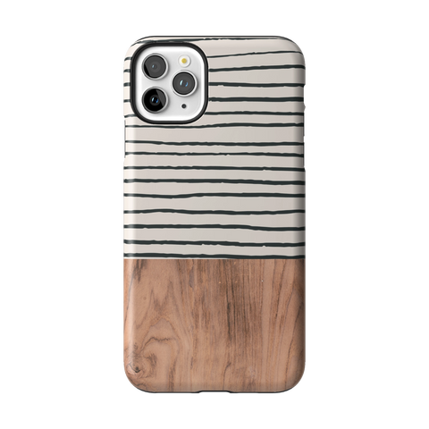 Striped Wood Print Tough Phone Case for iPhone 11 Pro Max - The Urban Flair