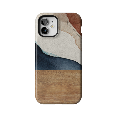 Rustic Watercolor & Wood Print Tough Phone Case for iPhone 12 - The Urban Flair