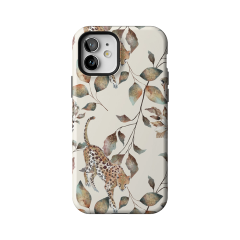 Autumn Cheetah Botanical Tough Phone Case for iPhone 12 - The Urban Flair