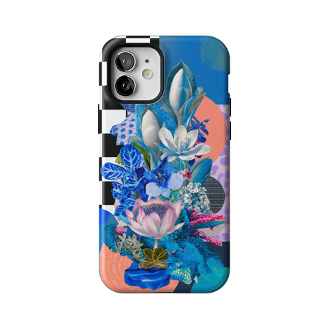 Blue Lotus Botanical Collage Tough Phone Case for iPhone 12 - The Urban Flair