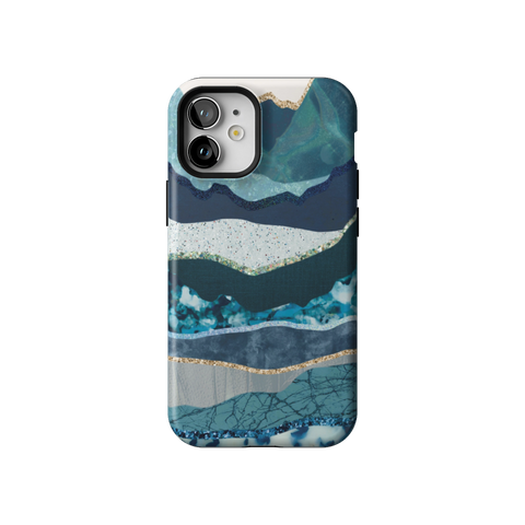 Teal Mountain Landscape Tough Phone Case for iPhone 12 Mini - The Urban Flair