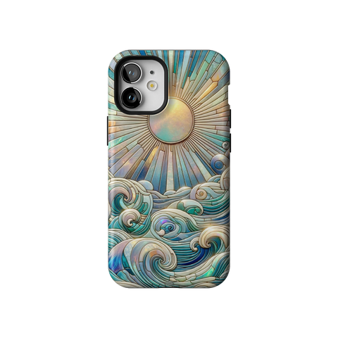 Sun Rays & Ocean Waves Stained Glass Tough Phone Case for iPhone 12 Mini - The Urban Flair