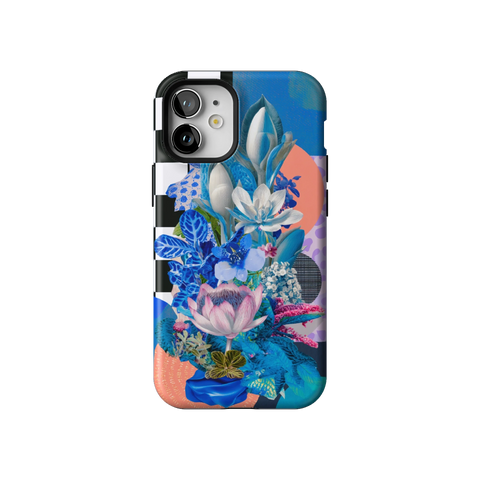 Blue Lotus Botanical Collage Tough Phone Case for iPhone 12 Mini - The Urban Flair