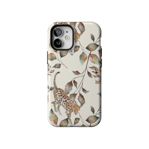 Autumn Cheetah Botanical Tough Phone Case for iPhone 12 Mini - The Urban Flair