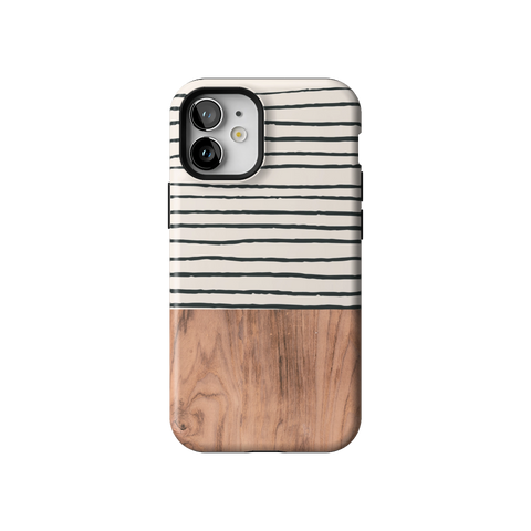Striped Wood Print Tough Phone Case for iPhone 12 Mini - The Urban Flair