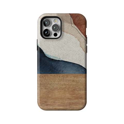 Rustic Watercolor & Wood Print Tough Phone Case for iPhone 12 Pro - The Urban Flair