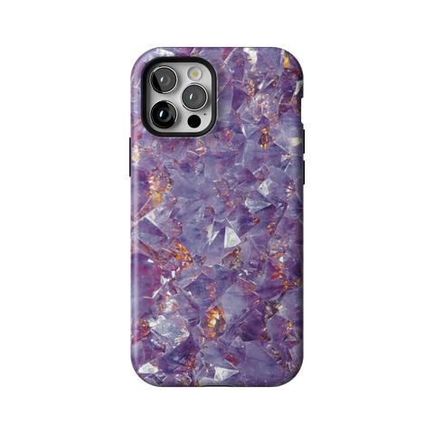 Raw Amethyst Crystal Tough Phone Case for iPhone 12 Pro - The Urban Flair