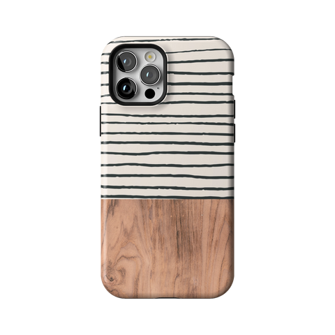 Striped Wood Print Tough Phone Case for iPhone 12 Pro - The Urban Flair