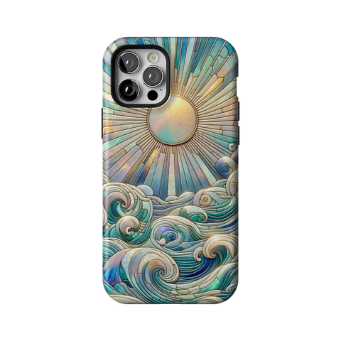 Sun Rays & Ocean Waves Stained Glass Tough Phone Case for iPhone 12 Pro - The Urban Flair